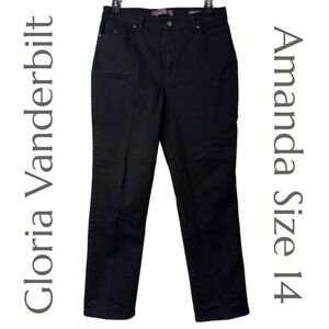 Gloria Vanderbilt - Amanda Jeans Black Wash - Stretch Denim Classic Fit -Size 14